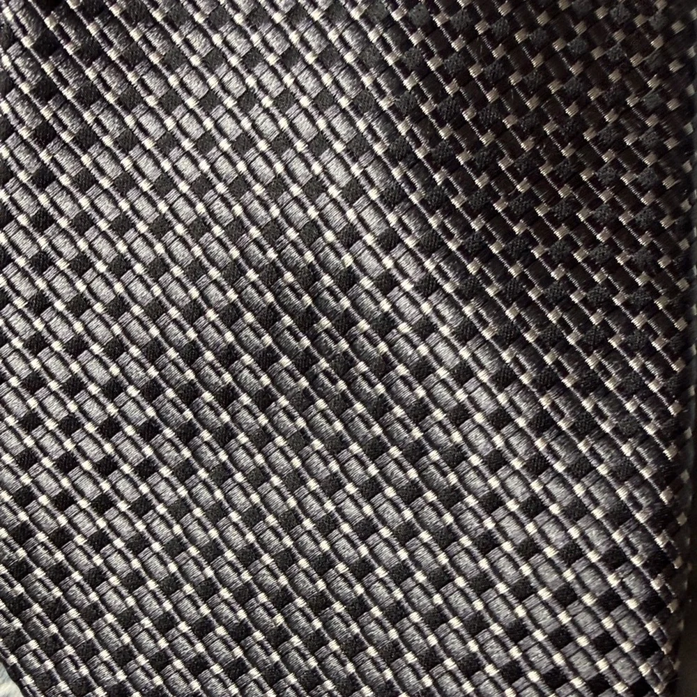 Kenneth Roberts Platinum Silk Tie - Charcoal Grey Geometric
